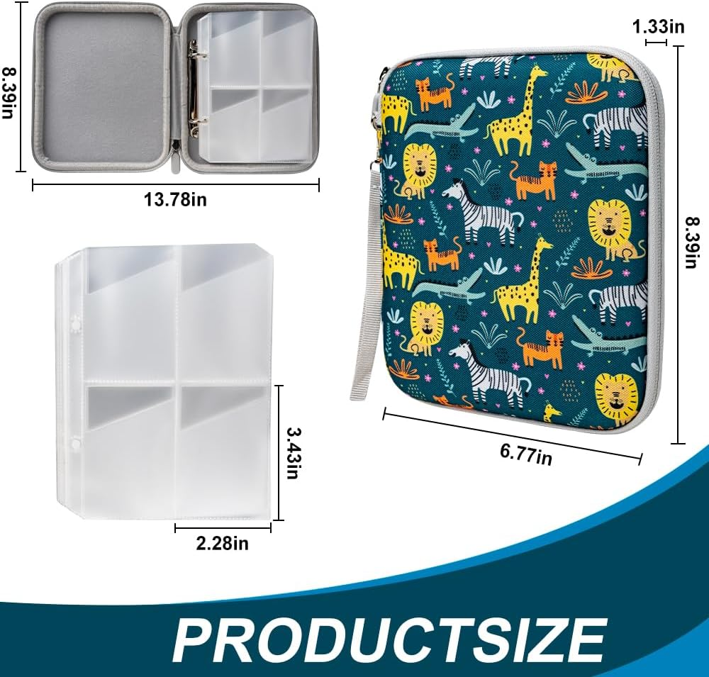 Audio Card Storage Case Compatible with Yoto, 80 Pockets Case for Mini Audiobook Cards, Portable Yoto Card Holder, Travel-Friendly Card Binder for Kids (Animals) image number 2