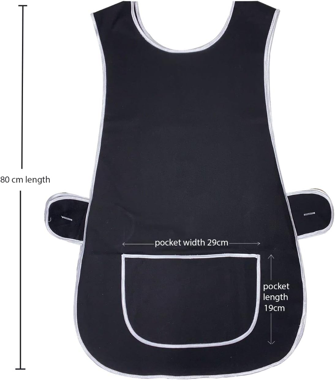 BITALY Universal Ladies Women Black Colour Tabard Apron Overall Kitchen Catering Cleaning Bar Pocket image number 1