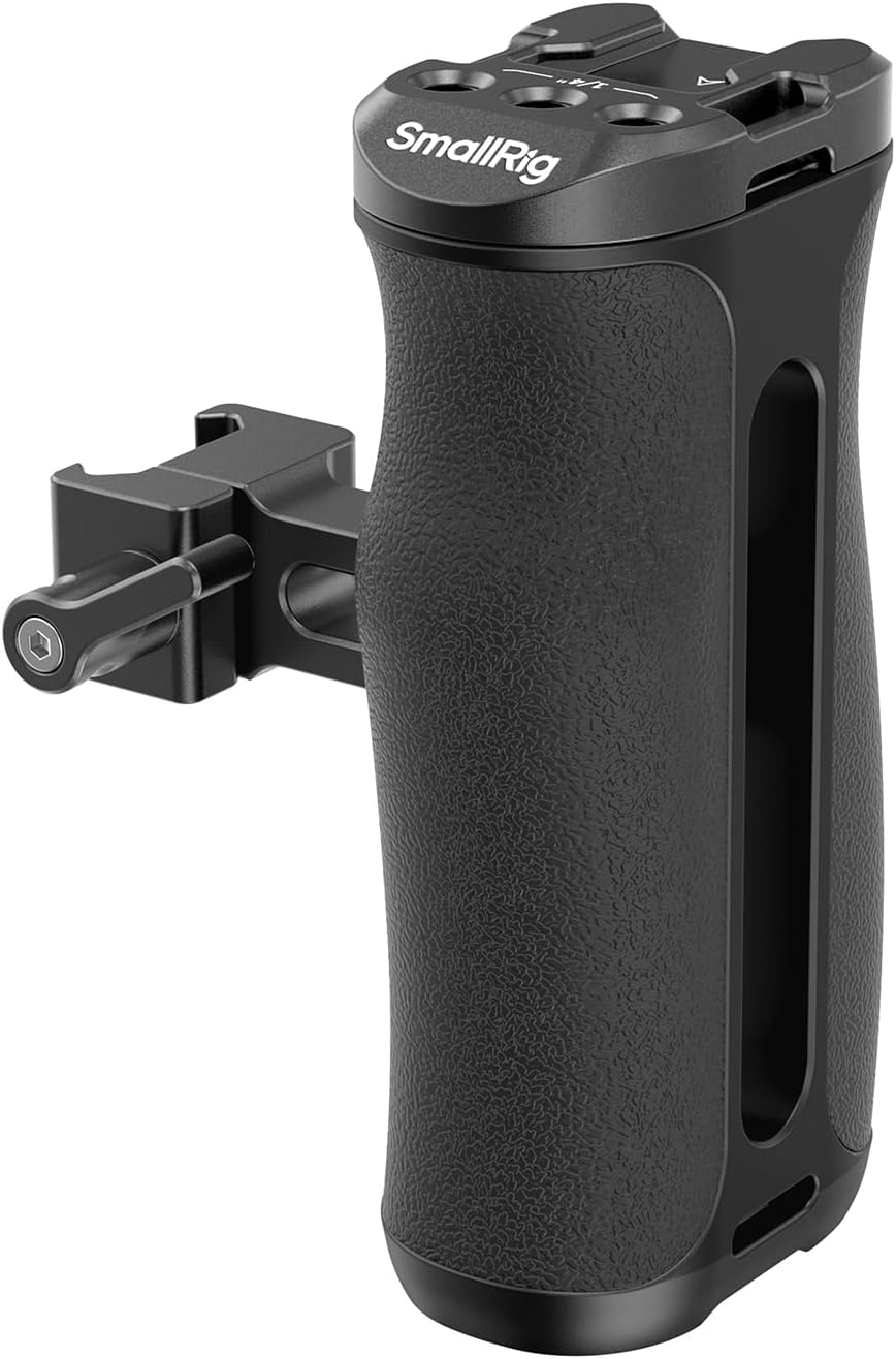 Smallrig Mini NATO Side Handle for Camera Cages, Universal Ergonomic Side Handgrip, 43Mm Up/Down Adjustable, Bulit-In 1/4"-20 Threaded Hole, Strap Hole, Cold Shoe - 4840 image number 1