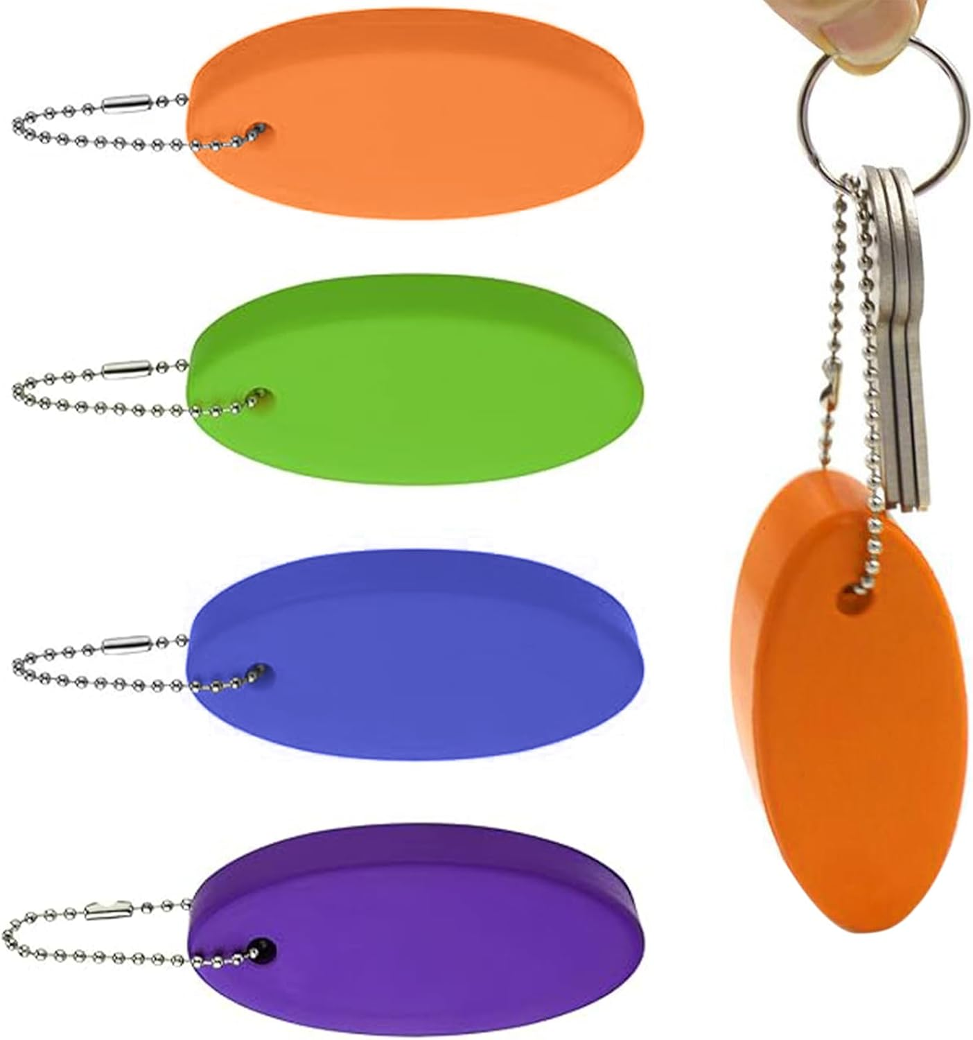 Starfa Lab 4 Pack Floating Keychain for Boat Keys Waterproof Bright Color Key Floats for Boating Fishing Surfing Kayak Sailing Outdoor Water Sports, Purple Blue Green Orange image number 4