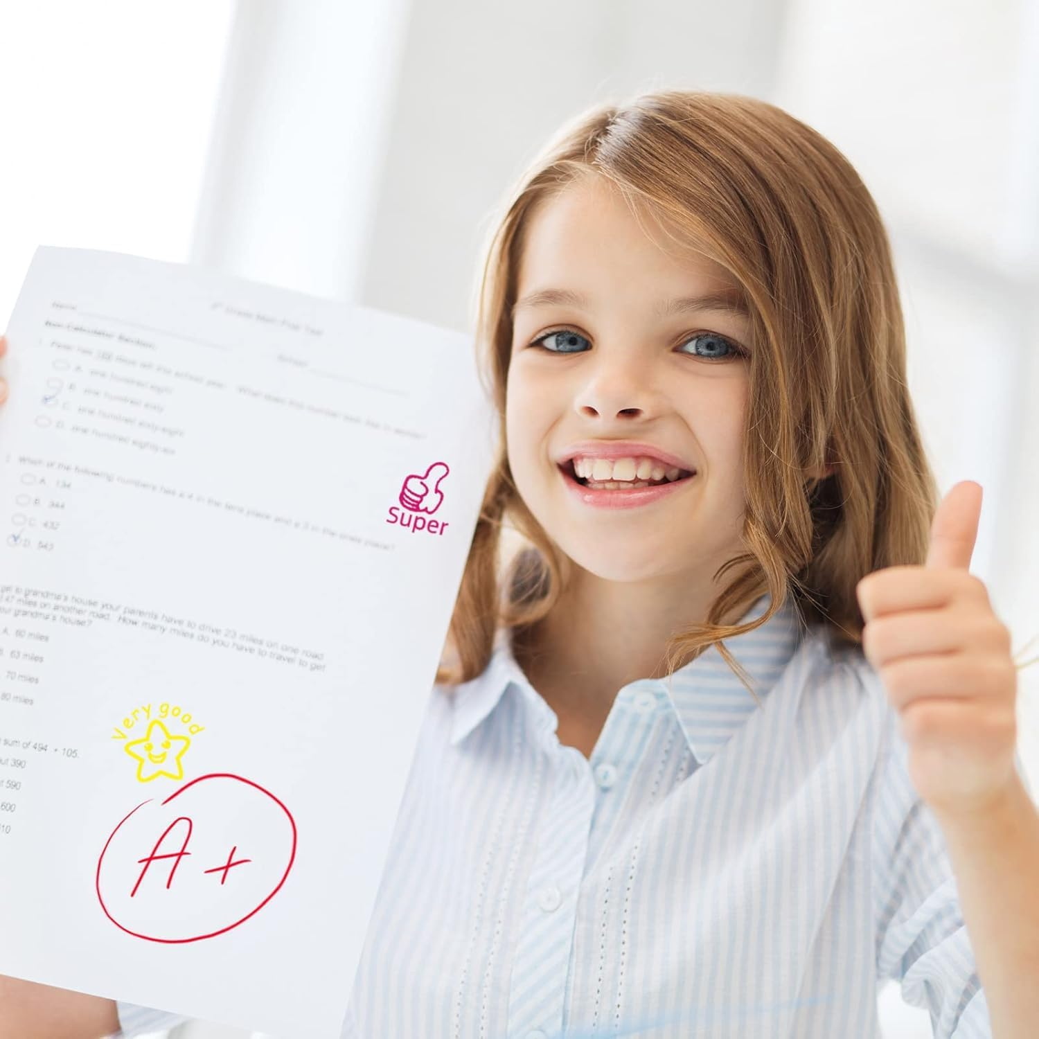 Coehaopikepowerful 12 Pcs Teacher Stamps Self Inking Stamp for Classroom image number 6