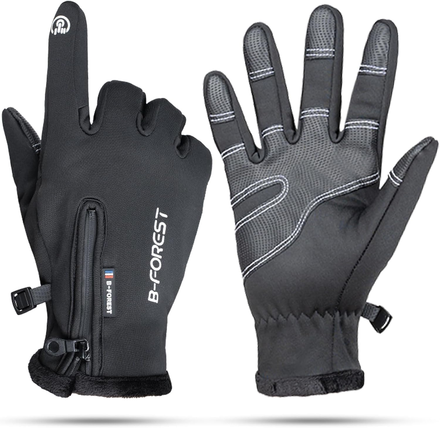 Winter Gloves for Men and Women, anti Slip Touchscreen Windproof Cycling Gloves, Warm Gloves Cold Weather Cycling Gloves for Walking Riding Driving,Black