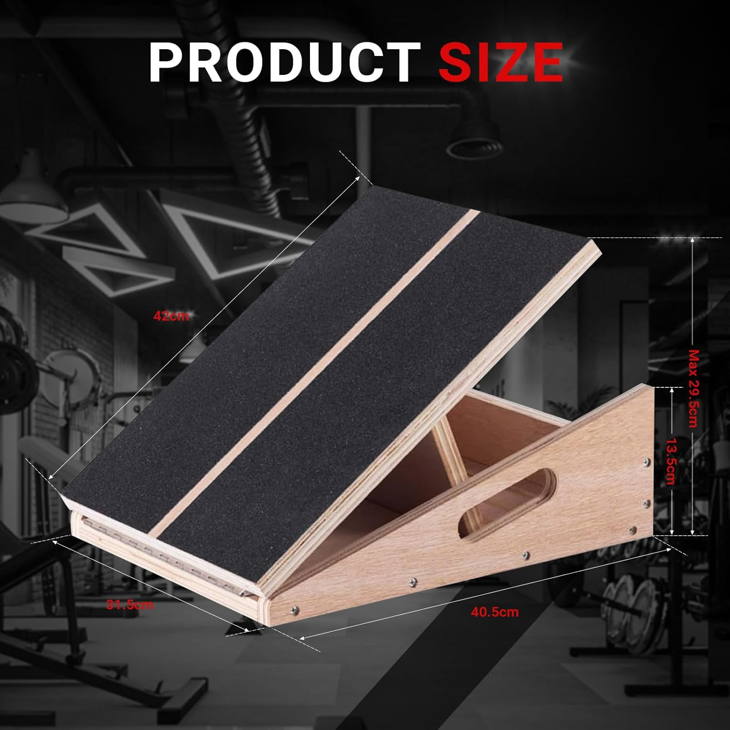 LI FITNESS Professional Slant Board for Calf Stretching Adjustable Incline Board Squats Calf Stretcher Wood Squat Wedge Footrest for Knees Ankle Heel Feet Leg image number 6
