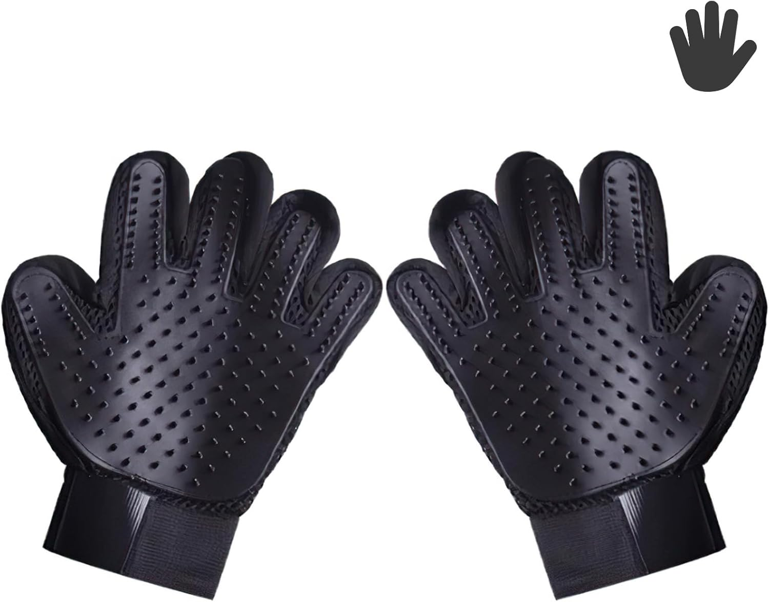 【Ecixniy】Pet Grooming Gloves,One Pair Gentle BPA Free Dog Washing Glove,Pet Hair Remover,Cat Brush Fur Removal Groomer for All Pet Hair Removal Needs-For a Clean Home & Happy Fur Babies（1Pair Black） image number 3