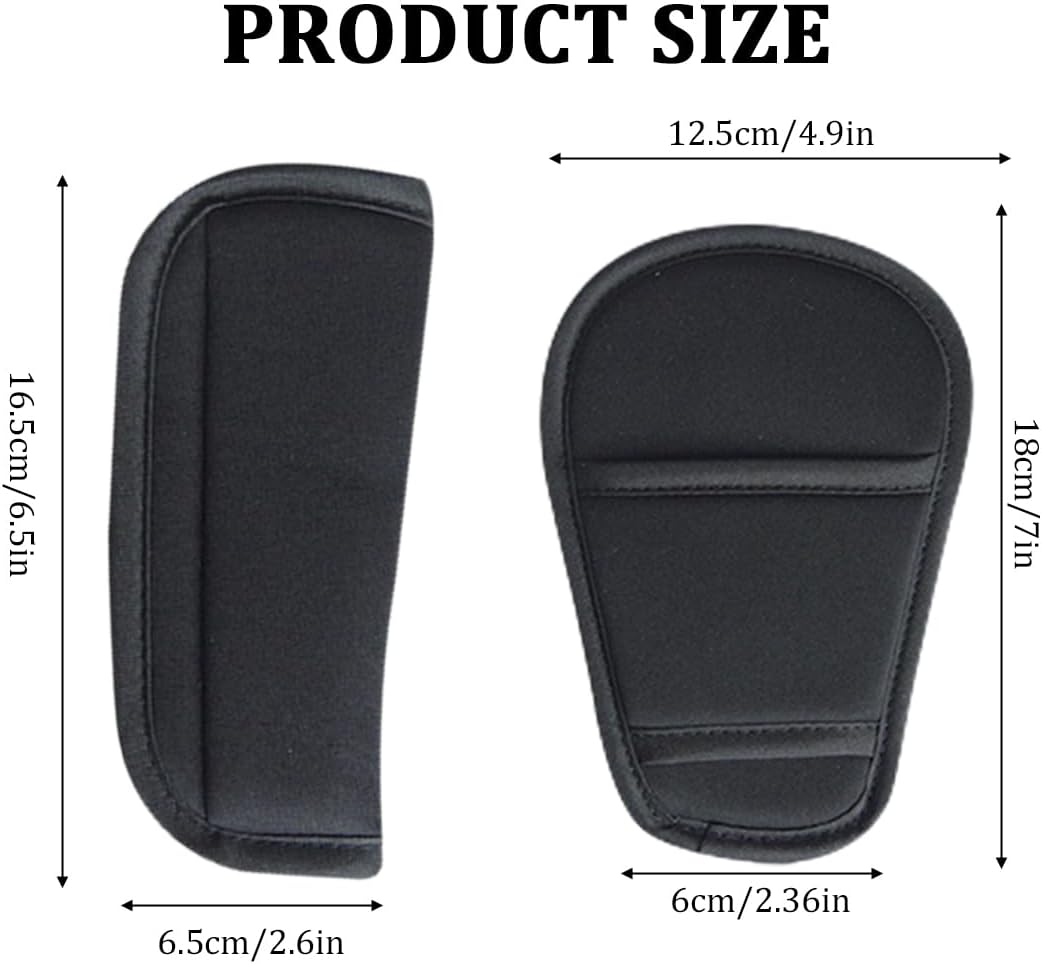 Seat Belt Pads for Baby Car Seats and Child Seats - Set of 3 in Grey, Fastening with Velcro Fastening, Dimensions 13 X 6 Cm, for Extra Comfort and Protection image number 1