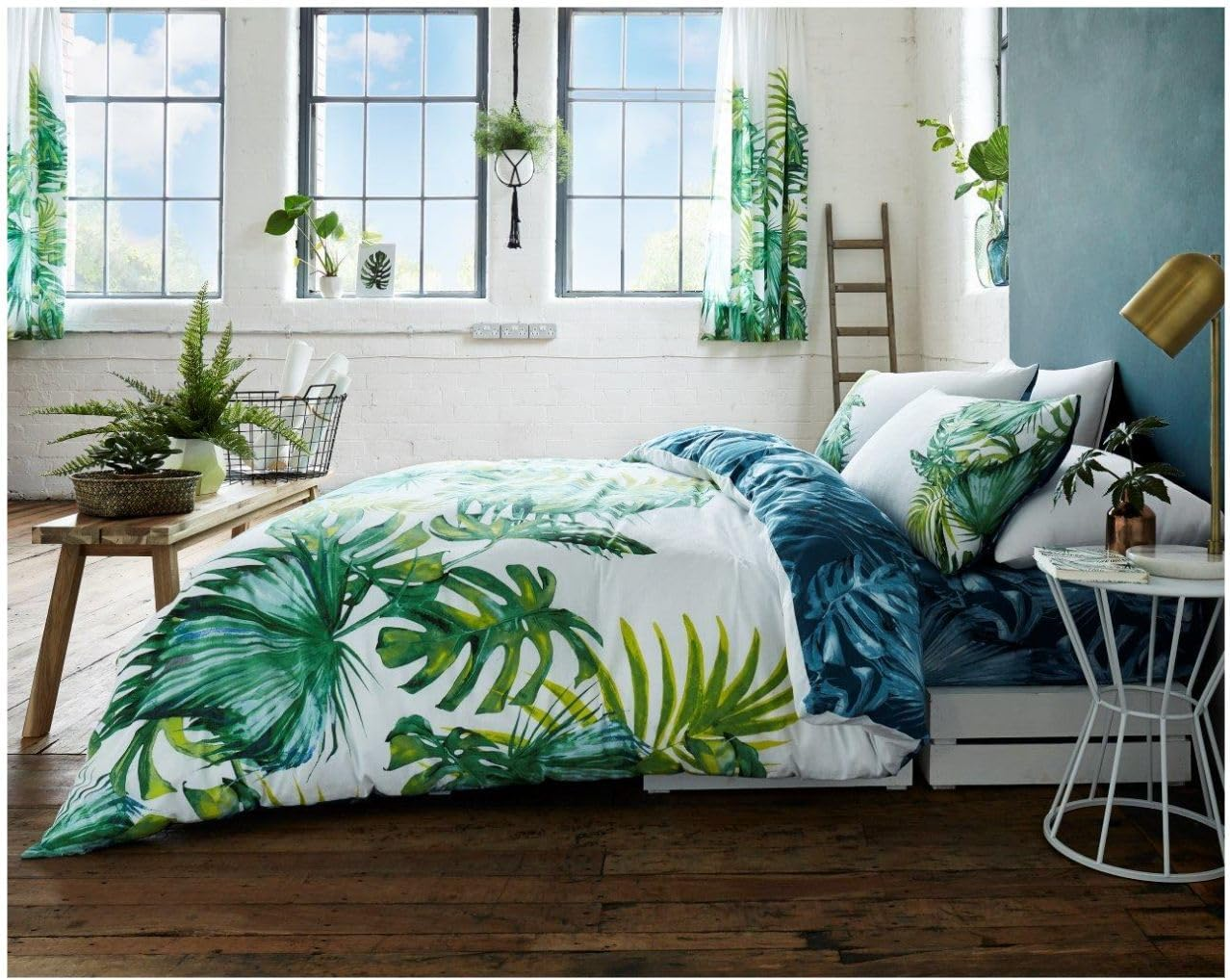 GC GAVENO CAVAILIA Reversible Duvet Cover, Polycotton Bed Cover with Pillowcases, Multicolore, Printed Bedding Bed Set Super King image number 2