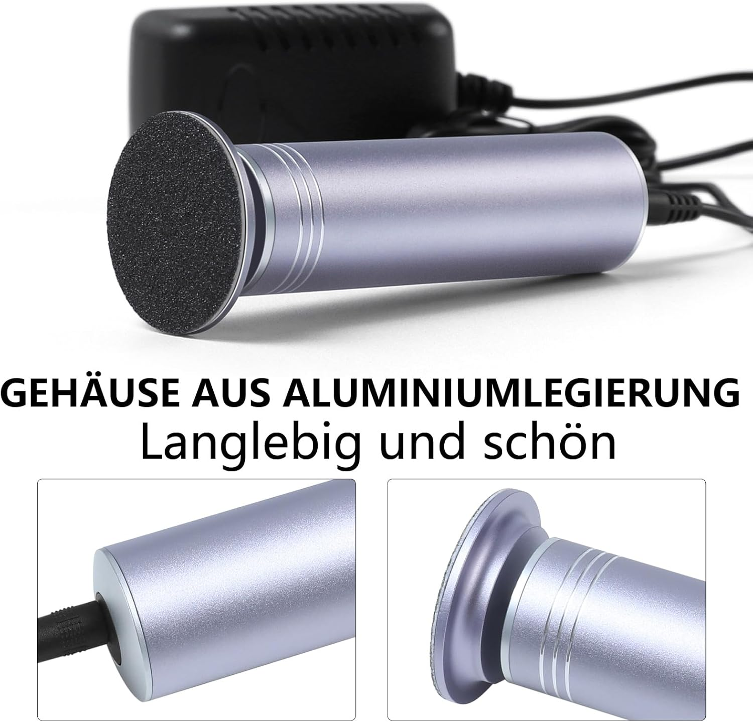 Electric Callus Remover, Callus Remover, Electric Professional Electric Foot File, Callus Removal, Foot Callus Planer, Electronic Pedicure, Adjustable Speed (02 Grey)