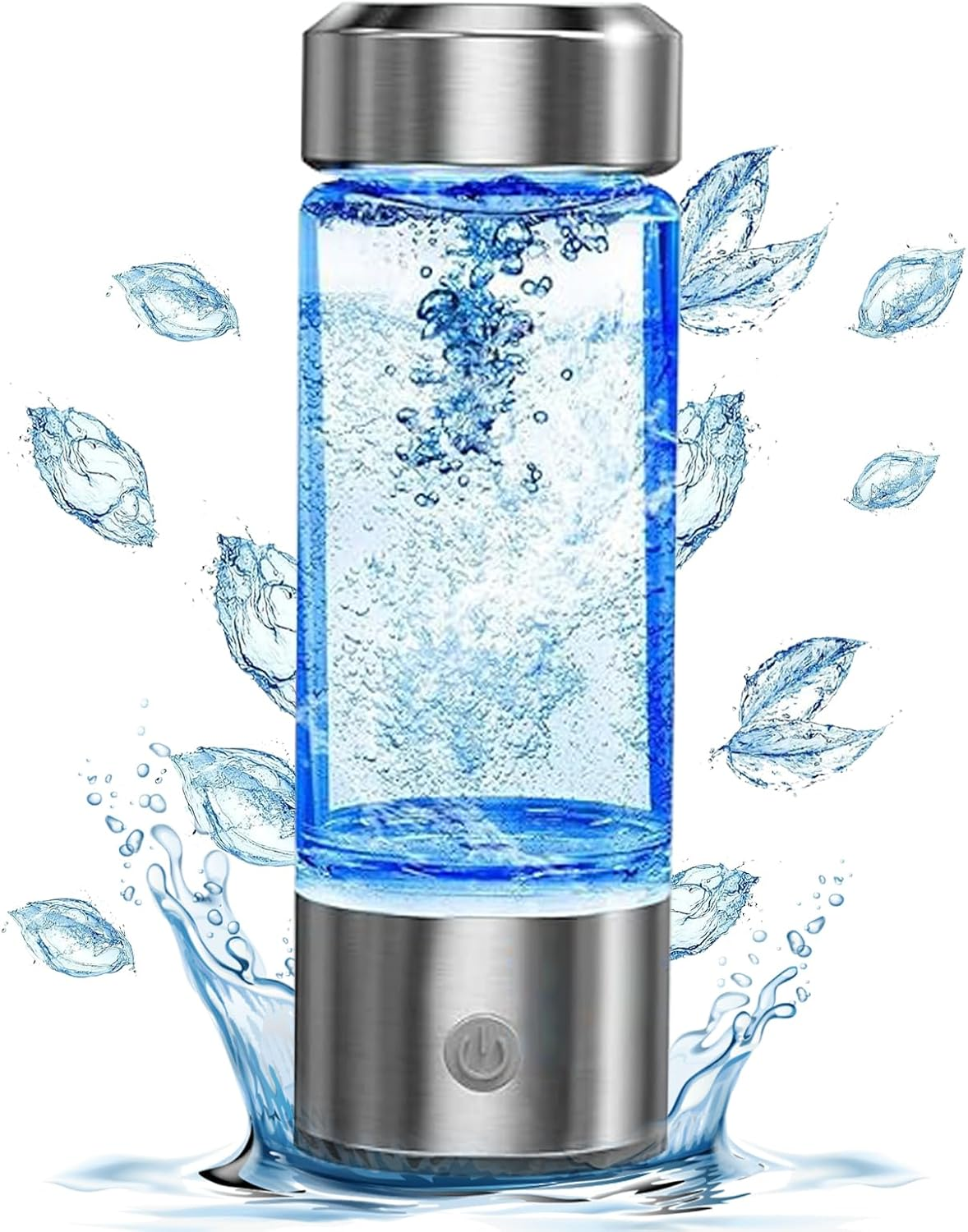 2025 New Hydrogen Water Bottle, Rechargeable Hydrogen-Rich Water Generator Machine with SPE PEM Technology,For Home Office Travel Fitness Drinking, Portable, Glass, Stainless Steel, 450Ml image number 5