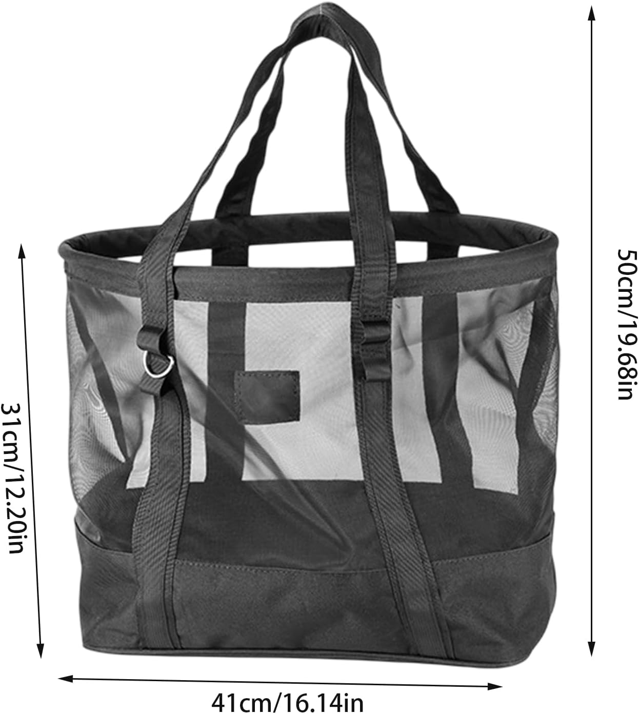 Beach Bag, Mesh Beach Tote, Travel Organizer Bag, 50X41X31Cm Extra Large Capacity Lightweight and Portable Versatile for Women and Men Sand Toys, Tools, Accessories image number 3