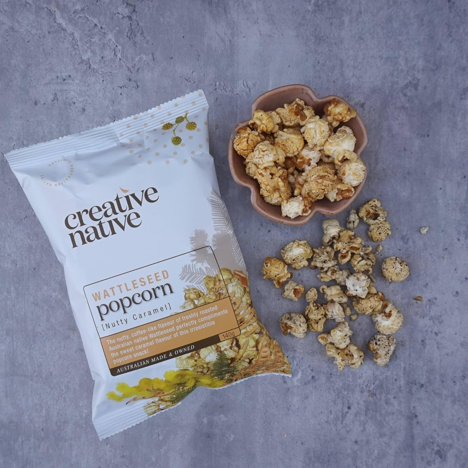Creative Native Wattleseed Caramel Popcorn 140 G