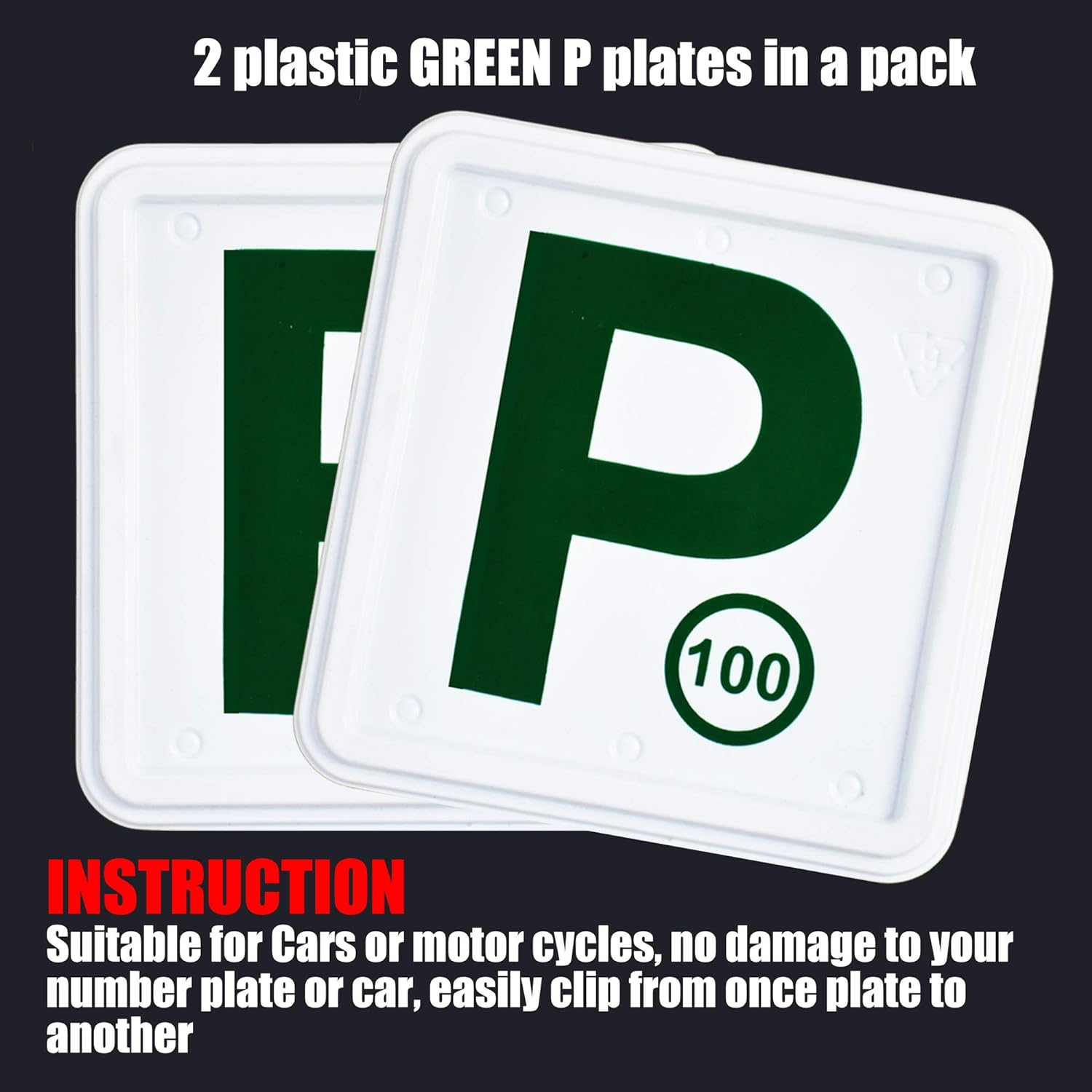 2PCS Green P Plate Plastic with Speed Limit Display for NSW image number 1