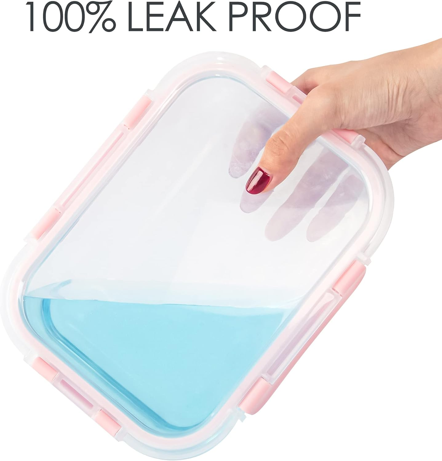 YARYOUNG 10 Pack Glass Food Storage Containers, Glass Meal Prep Containers with Lids Leak Proof, Microwave & Freezer Safe (34Oz & 12Oz) - Blue image number 5