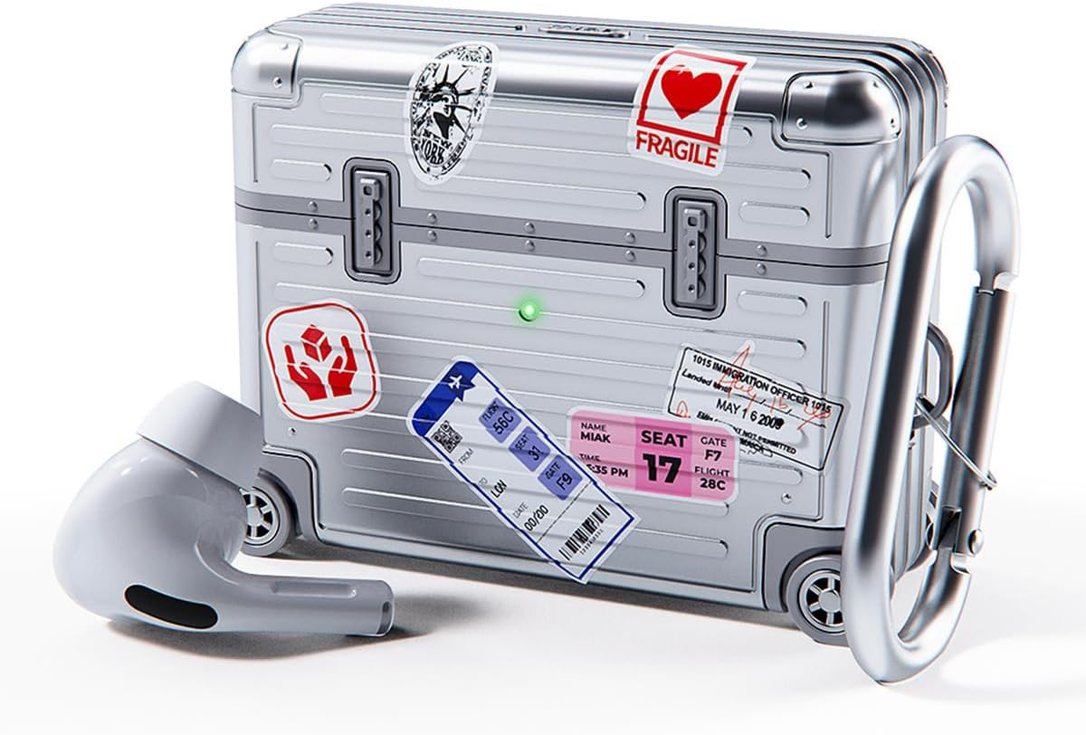 Miak for Airpods Pro 3 Case, 3Rd Generation, Carrying Case [Separate Structure, Shockproof, Double Layer, Polycarbonate, Thermoplastic Polyurethane (TPU), Carabiner Included, Decal, LED Display