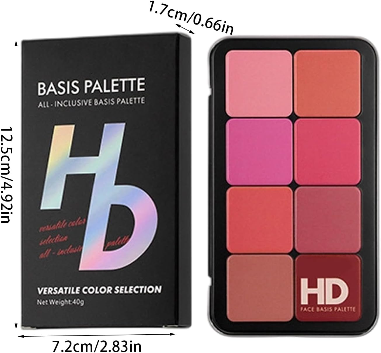 Ylnailky Cream Blush Palette - 16-Color Cream Blush Makeup Eyeshadow Palette | Long-Lasting Bronzer Foundation Cosmetics for Birthday Holiday Travel Work Wedding Party Home image number 2