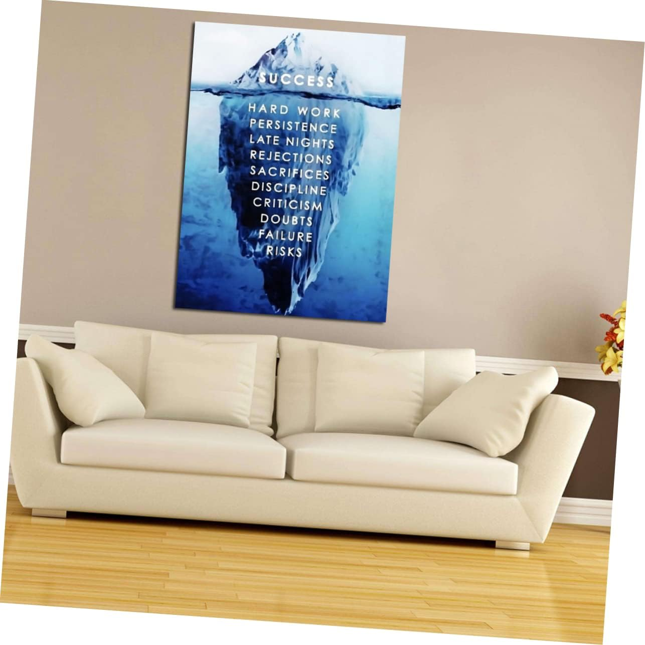ULDIGI 1Pc Nordic Iceberg Landscape Decorative Wall Painting Frameless Nonwovens Art for Home Living Unique Wall Decor and Pictures Ornaments image number 1