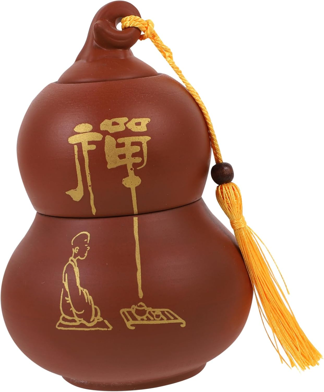 COLLBATH Ceramic Tea Storage Jar Vintage Double Gourd Design for Loose Leaf Tea Moisture Canister Functional Home Organizer image number 5