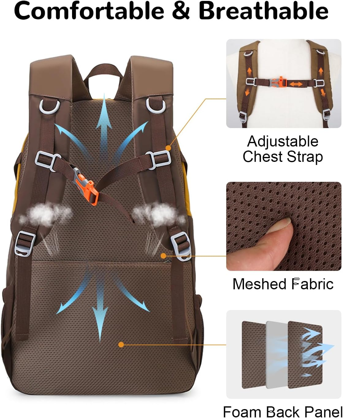 Outplea 30L Large Hiking Backpack for Men Women, Traveling Backpacks with anti Theft Pocket, Waterproof Rucking Sports Rucksack for Camping image number 1