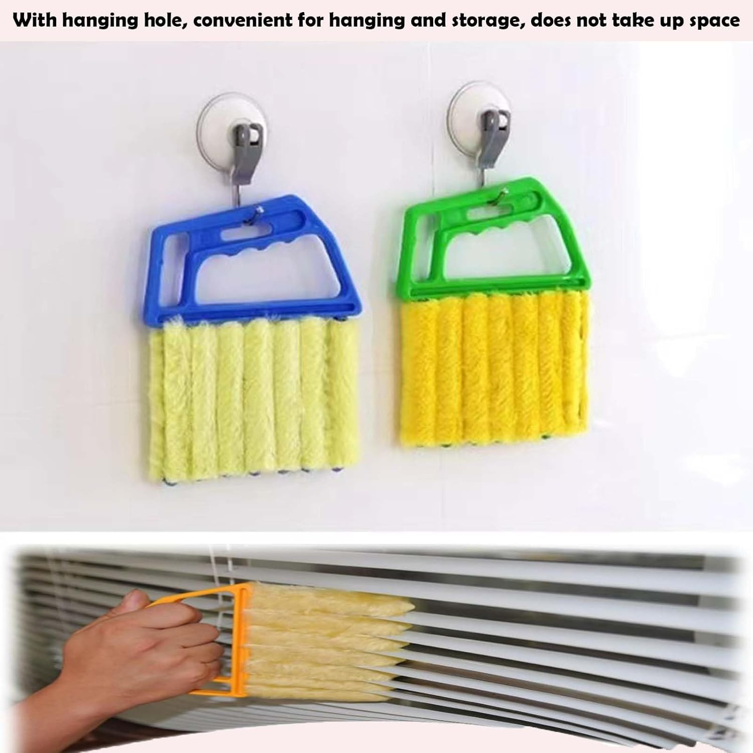 All-Purpose Washable Cleaning Brush &ndash; Blinds, Blind Cleaner Duster Tool, Venetian Washable Mini Handheld Brush, 7 Finger Dusting Blind Cleaner Tool for Ac Vents & Window Tracks Dust (Green2) image number 5