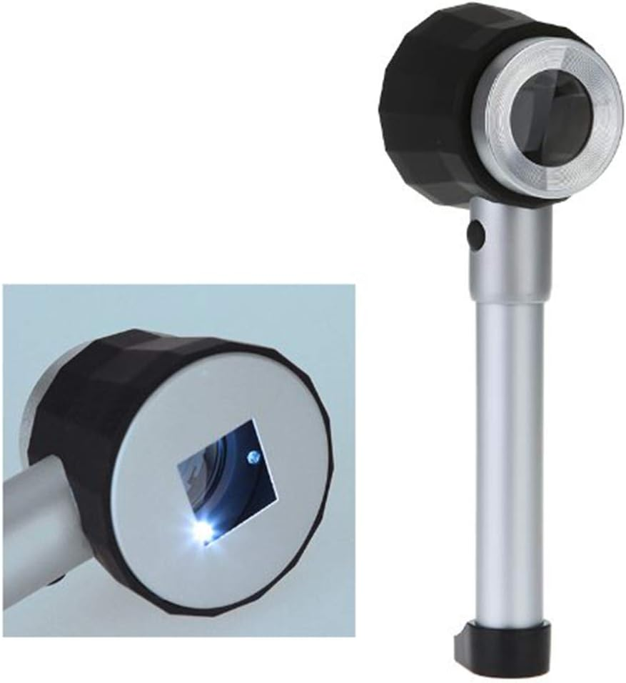 Meichoon Handheld Metal Magnifiers,10X Loupe Lens with Scale LED Light,Magnifying Glass for Textile Print Fabric Jewelry Antique Curio Identification Authenticate image number 5