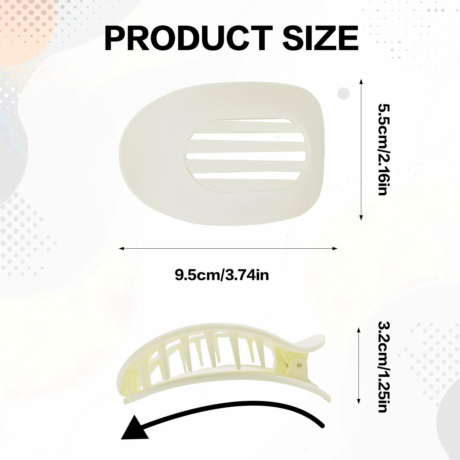 ALLY-MAGIC E23-FJ Women'S Hair Clips, French Hair Clips, Women'S Matte Strong Hold Side Hair Clips for Thin and Thick Hair, Curved Design for Lying and Driving