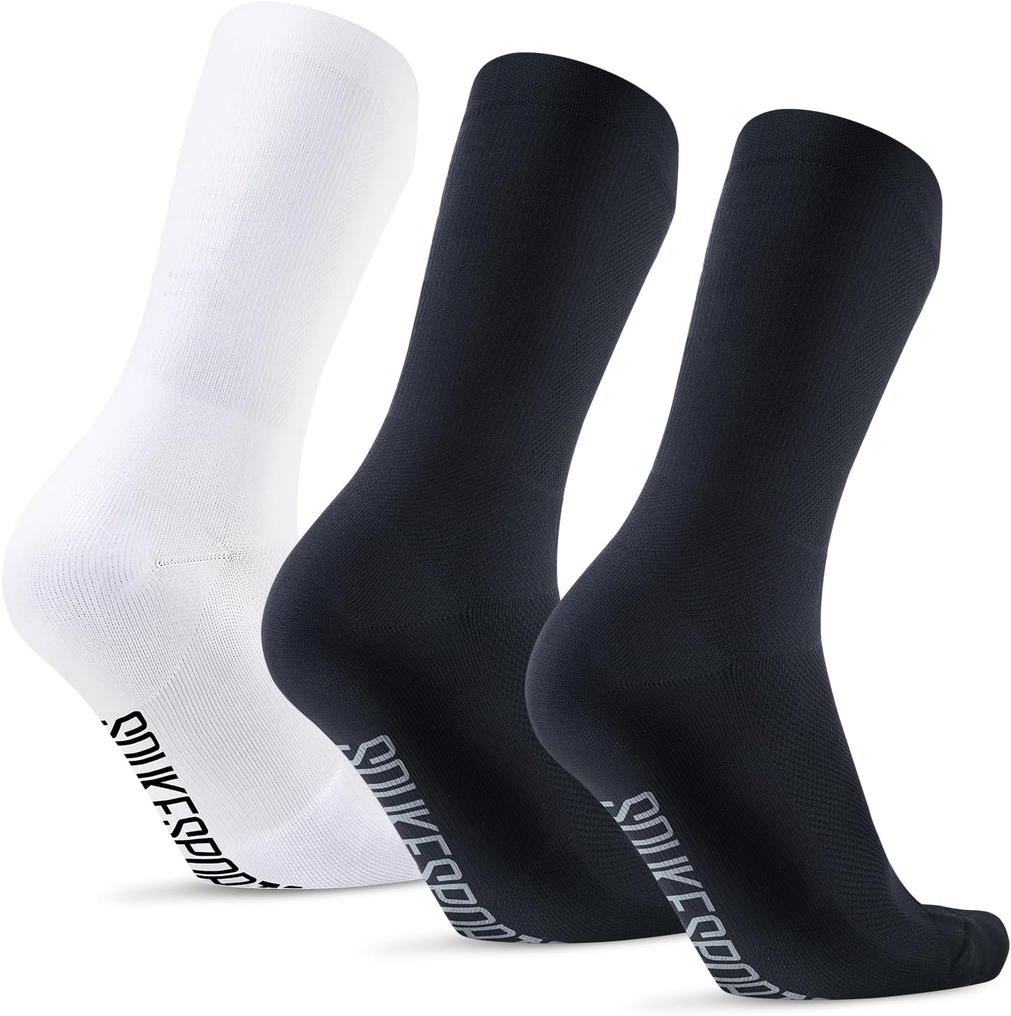 Cycling Crew Socks 1-Pack Bicycle Bike Socks Breathable Cushion Running for Men & Women One Size