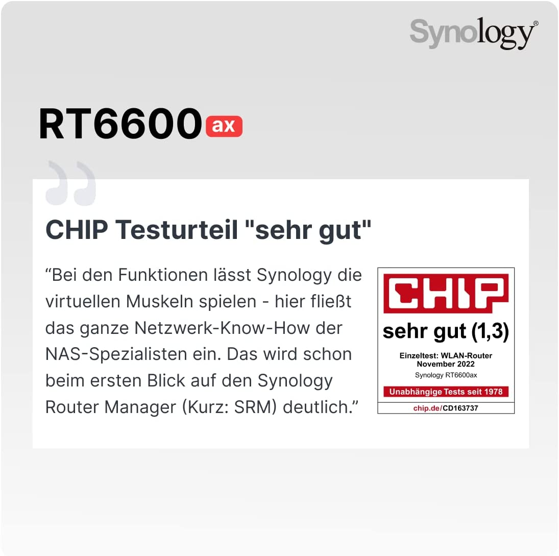 Synology Rt6600Ax Tri-Band Wi-Fi 6 Router - Quad-Core 1.8 Ghz, 1 GB DDR3, Synology SSL VPN image number 3