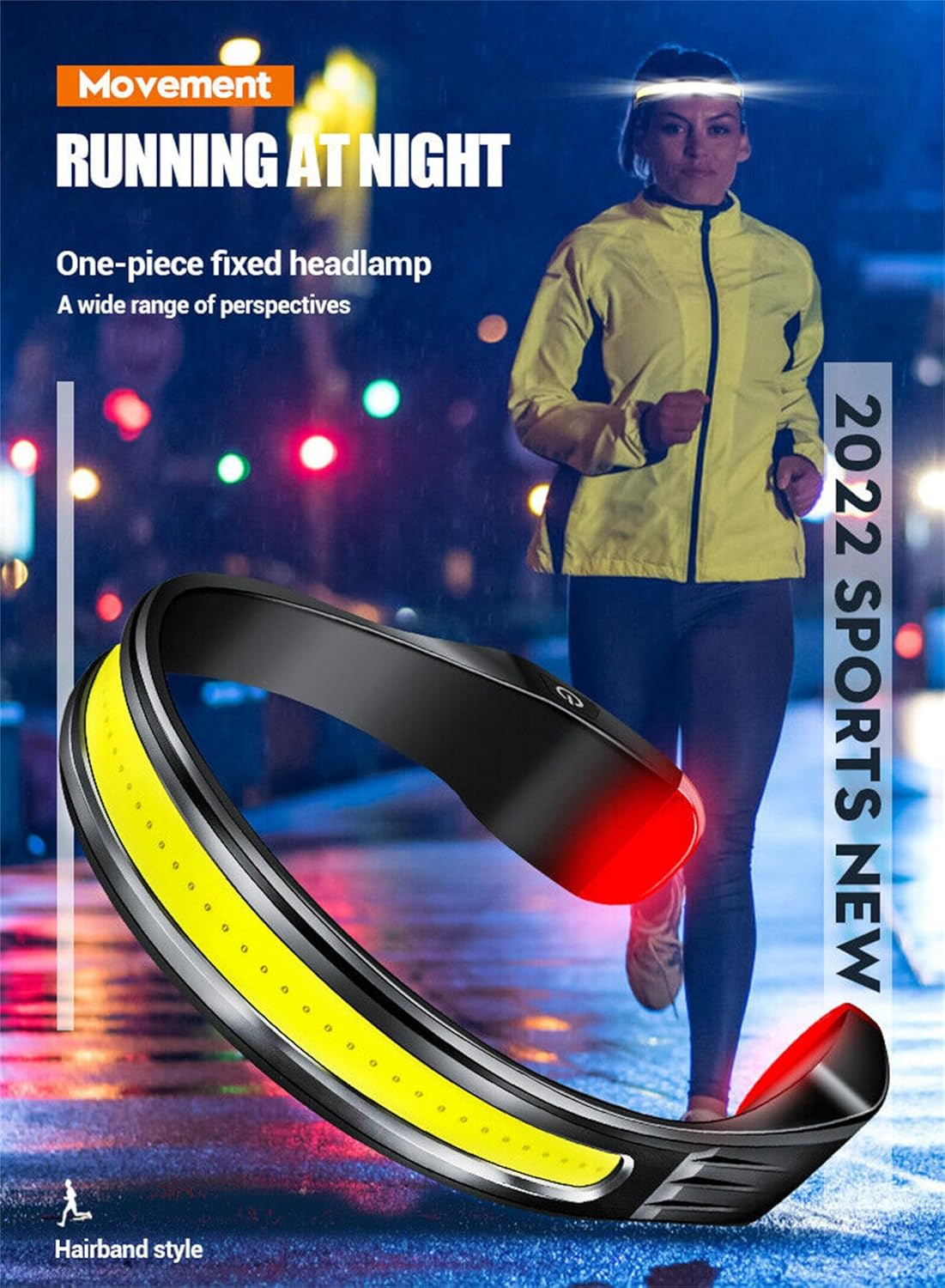 Leona Co 1000LM COB Headlamp Rechargeable Headlamps for Adults, IPX4 Waterproof Headlight Camping Accessories Gifts for Hiking Running Repairing Fishing Cycling image number 2