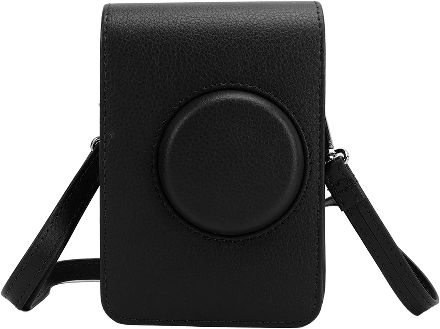 For Mini EVO Case, Retro PU Leather Camera Bag Case Cover Camera Carrying Bag with Adjustable Strap, Protective Camera Case for Mini EVO (Brown)