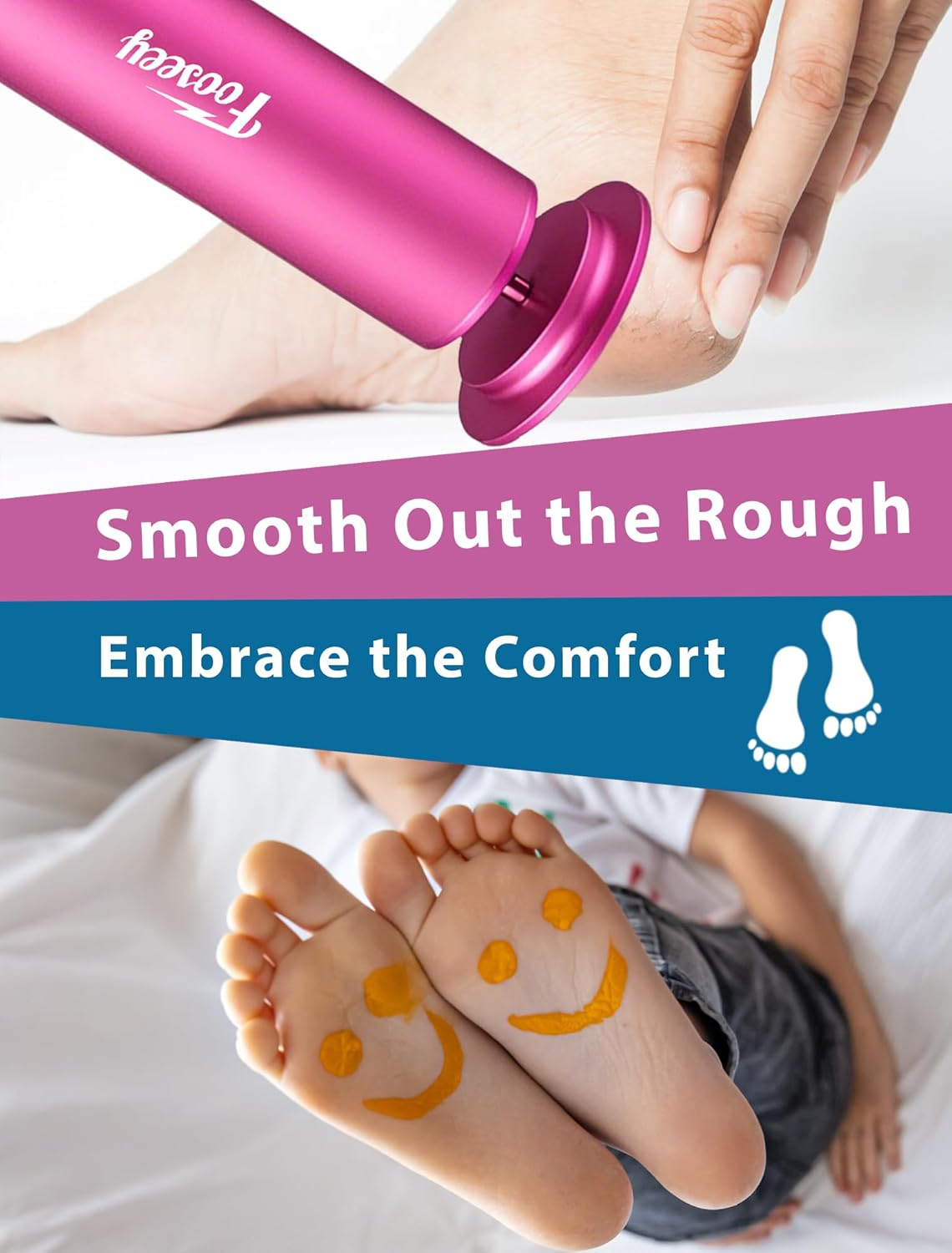 Electric Foot File Tool - Callus Remover for Feet (FSA or HSA Eligible), Professional Pedicure Machine with 60Pcs Sandpaper Discs, Adjustable Speed Foot Files for Deadskin, Dry and Cracked Feet image number 5