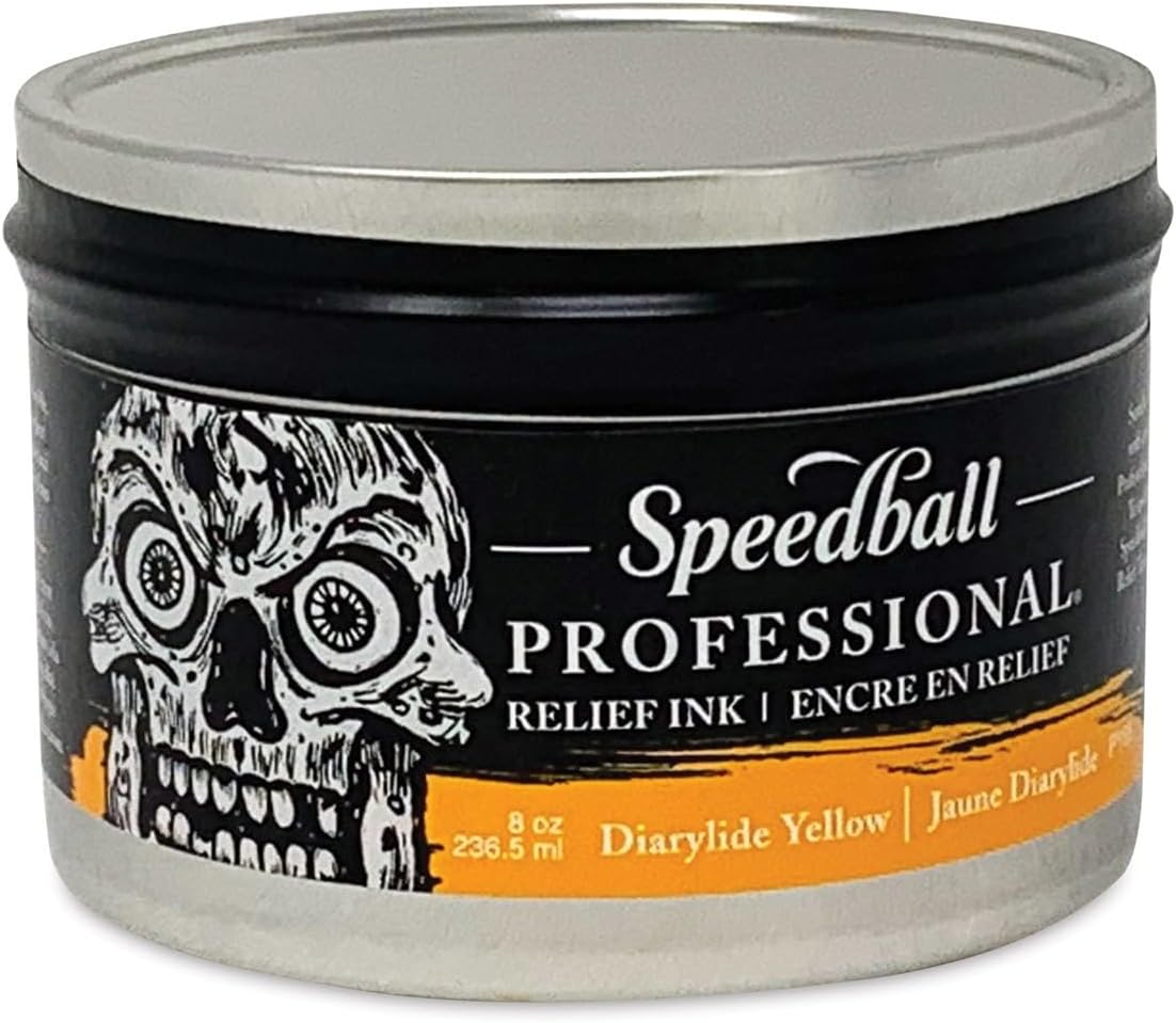 Speedball Professional Relief Ink Diarylide Yellow, 149Ml, Oil-Based Colour, Hand Printing Material