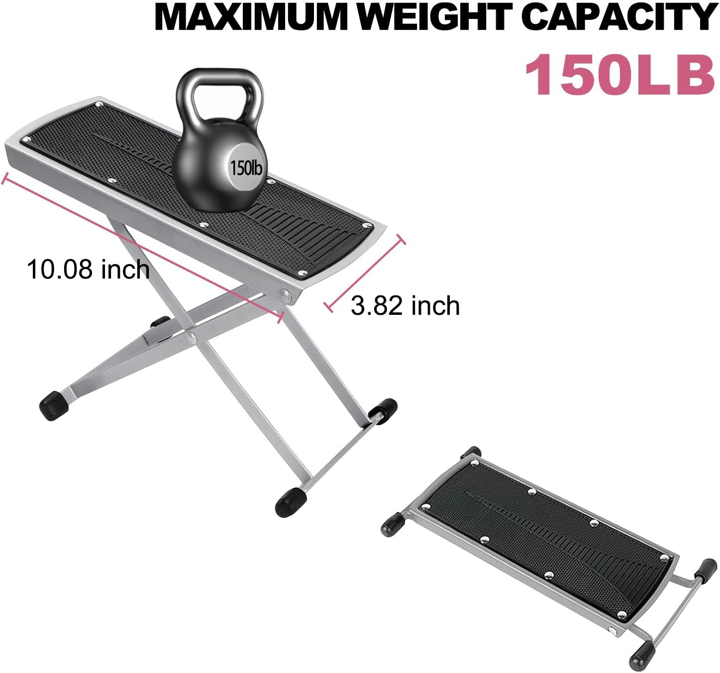 Pedicure Foot Rest, Adjustable Foot Stand with Non-Slip, Toe Separator - Easy at Home, No More Bending or Stretching, Beauty Pedicure Kit (Black) image number 4