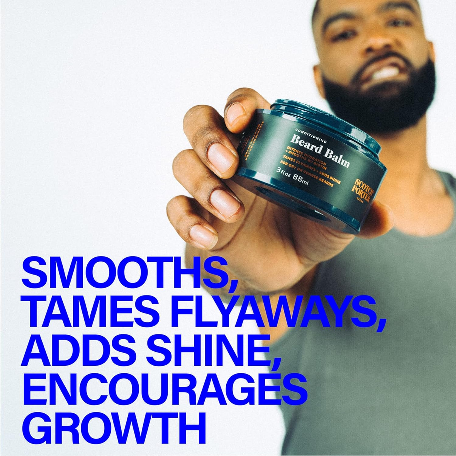 Scotch Porter Conditioning Beard Balm for Men | Hydrates, Smooths, Adds Shine & Tames Flyaway Hair | Formulated with Non-Toxic Ingredients, Free of Parabens, Sulfates & Silicones | Vegan | 3Oz Jar image number 2