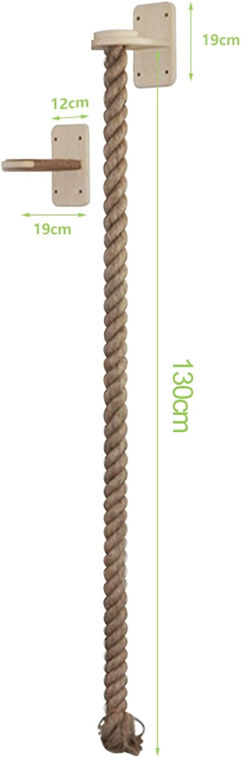 Cozioz 1.3M Wall-Mounted Cat Climbing Rope with Platform &ndash; Heavy-Duty Sisal Rope Scratching Post, Indoor Cat Tree with Jump Shelf & Ladder &ndash; Space-Saving Cat Wall Furniture image number 4