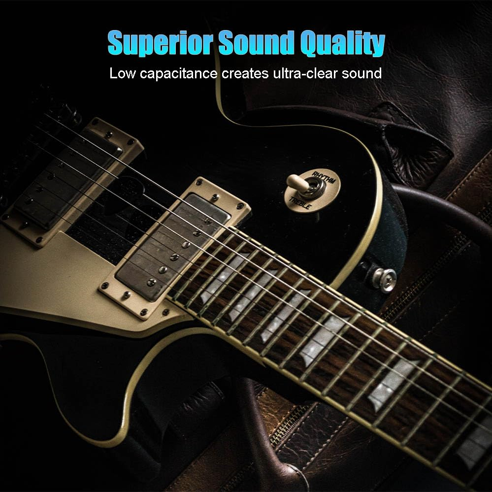 Guitar Cable, TEKERA Balance 6.35Mm TRS 1/4 Inch Cable, Stereo Quarter Inch TRS Male Cable 0.5M 1M 2M 3M 5M 10M (2M) image number 1