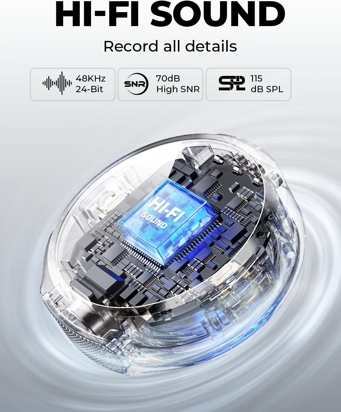 Hollyland Lark M2 Wireless Microphone for Iphone, Camera and Android, All in One(2Tx+3Rx), 1000Ft Los Range, Hi-Fi Audio, Noise Cancellation, 40H Duration, for Vlogging image number 5