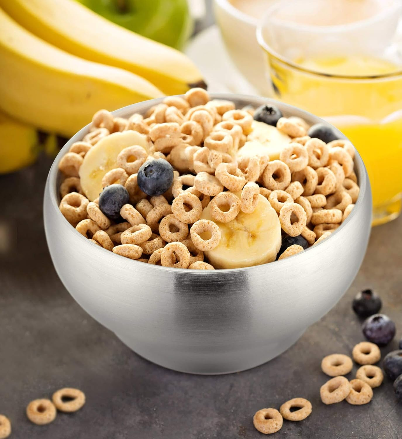 E-Far Bowls for Kids Toddlers, 12 Ounce Double-Deck 18/10 Stainless Steel Bowls for Baby Children, Healthy & Matte Finish, Insulated & Shatterproof - Set of 4 image number 2