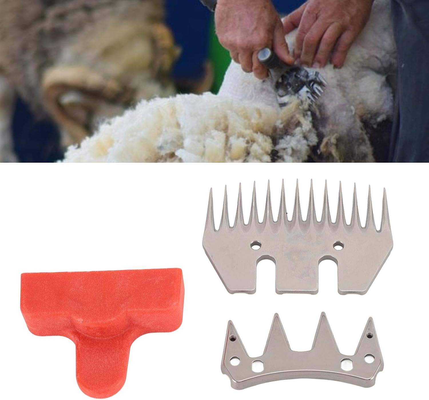 Sheep Shears Replacement Blades, Sheep Shears Wool Clippers Replacement Blades Straight 13 Tooth 4 Tooth Stainless Steel Sheep Clippers Shearing Blades for Sheep Alpacas Goats image number 3
