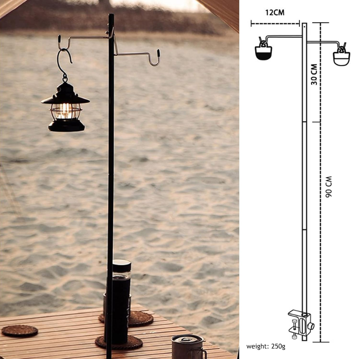 Joyeee Folding Camping Lantern Stand Pole Stake Accessories, Camping Light Stand Pole Hanger Camping Equipment, Outdoor Picnic Lighting Device Gift for Men Father image number 1