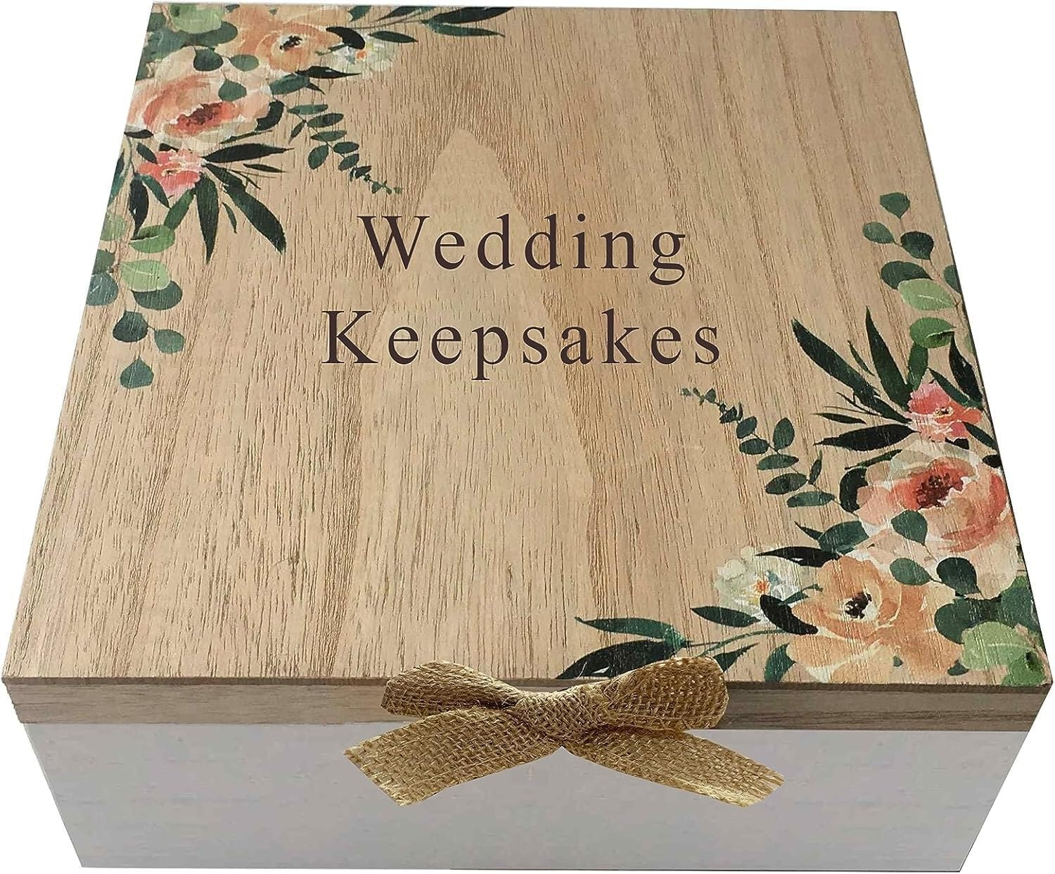 Love Story Wooden Wedding Day Keepsake Box - Mr and Mrs Hearts