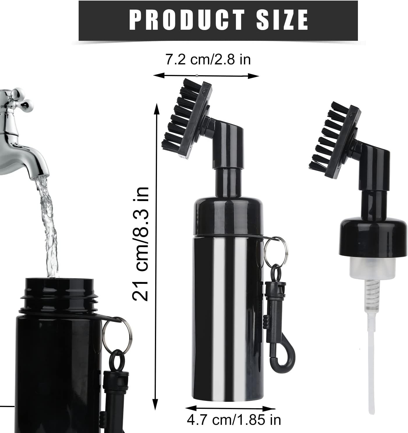 SAVITA Golf Club Cleaning Brush with Nozzle, Lightweight Portable Water Spray Golf Cleaning Tool Long-Lasting Nylon Golf Brush Cleaner Brush for Outdoor Golf Exercise image number 2