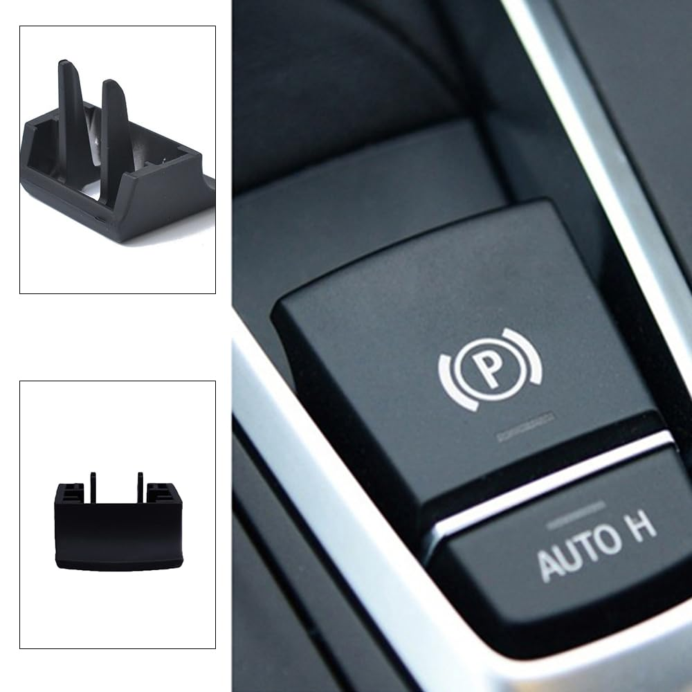 Black Switch Parking Brake Switch Button Cover Car Trim Console Handbrake Parking Brake Switch P Button Cap Compatible with BMW 5 7 X3 F01 F02 F10 F18 F20 F25 2014-2017 image number 1