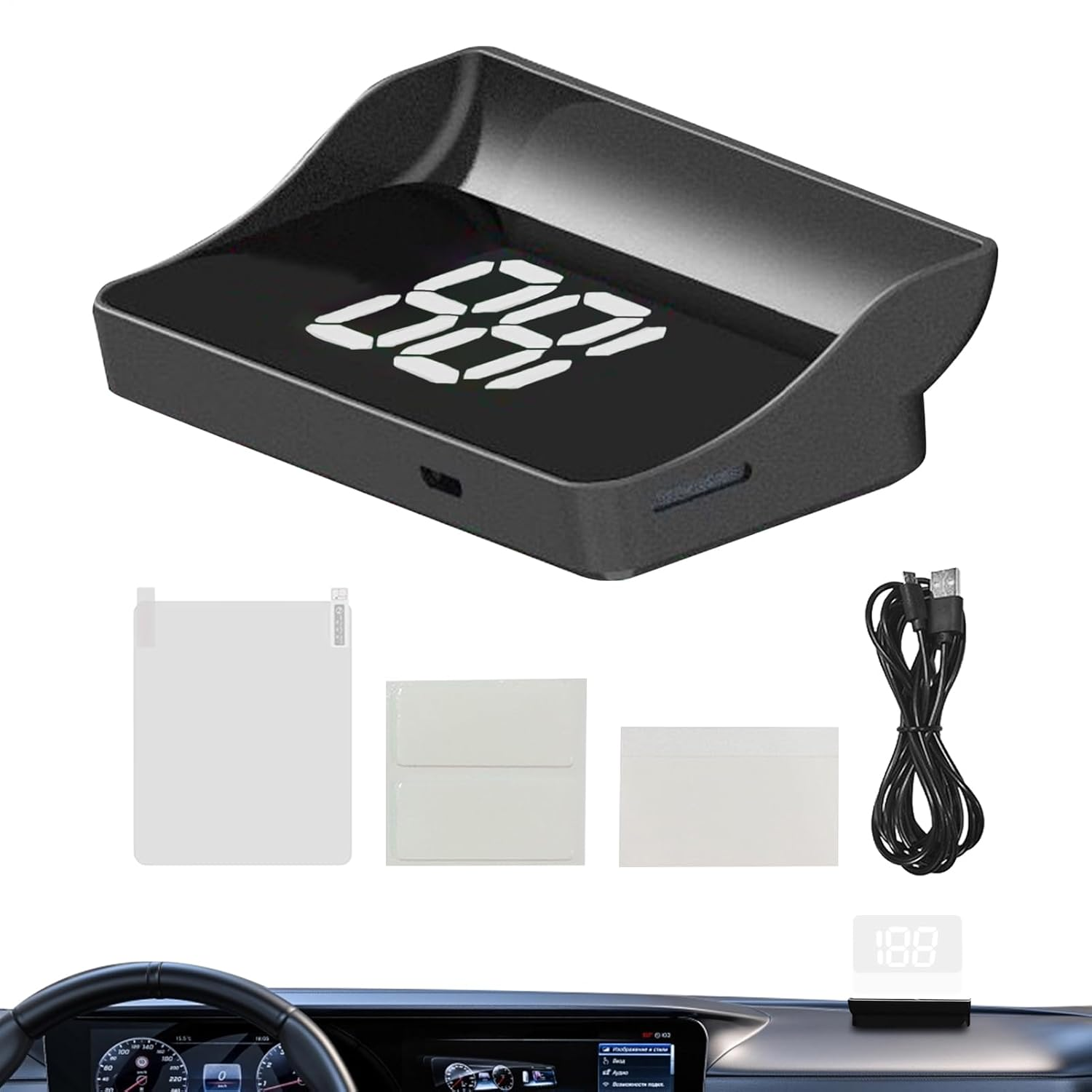 Car Heads up Display,Hud Display Car Windshield - Auto Windscreen HUD for Traffic Congestion City Navigation Highway Driving Fleet Managers Busy Professionals Daily Commuting Buses Rvs