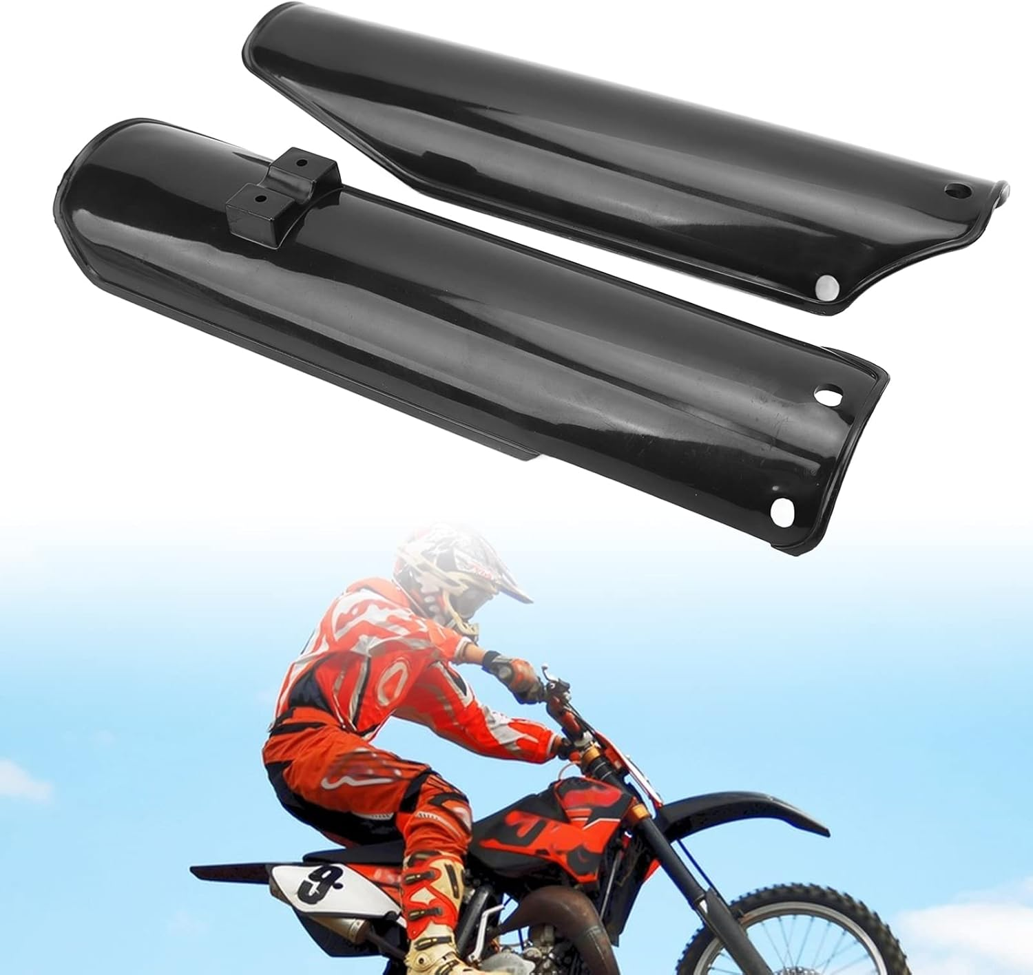 Front Fork Guards, CRF50 CRF70 CRF80 Fork Guards Cover, Protects from Damage, Dirt, Dust. High Strength Plastic Material with Good Shock Absorption, Stringently Manufactured To image number 5