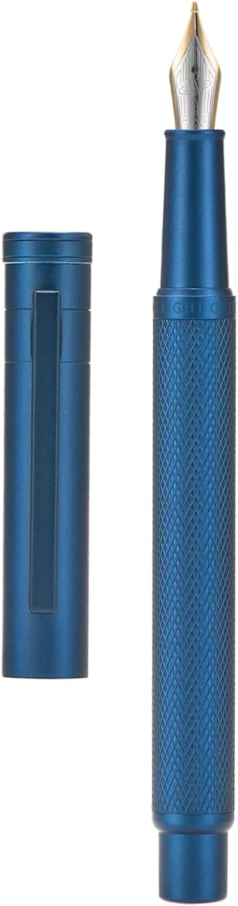 Asvine Hongdian 1851 Dark Blue Forest Fountain Pen Blade Nib Classic Design Calligraphy with Converter and Metal Case Set