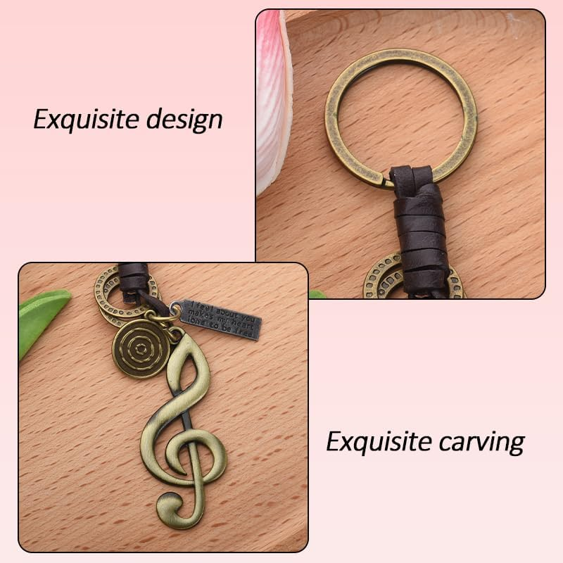 Vintage Music Keychain Gifts for Music Lover Musicians Gifts for Women Men Best Friend Birthday Gifts for Singer Music Student Graduation Gifts for Teacher Him Her Music Knot Charm for Bag Backpack image number 1