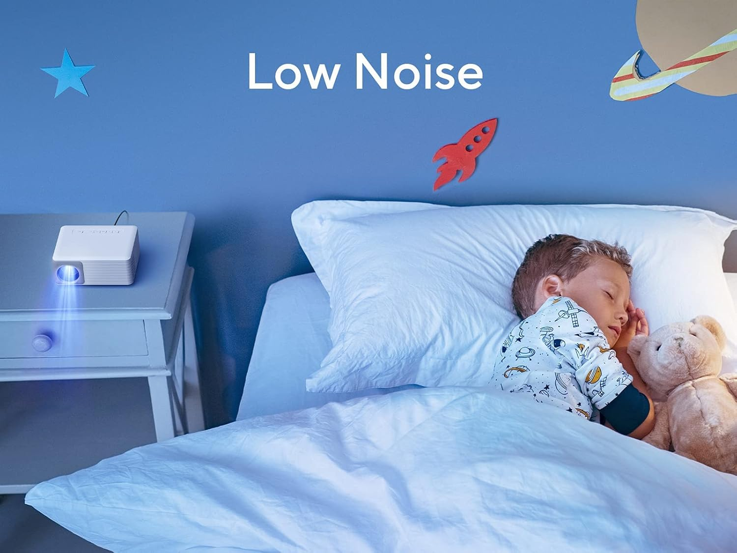 Mini Projector, 1080P Full HD Supported Portable Projector, 4000 Lumens, Movie Projector Compatible with Smartphone, Tablet, TV Stick, Laptop, HDMI, USB image number 2