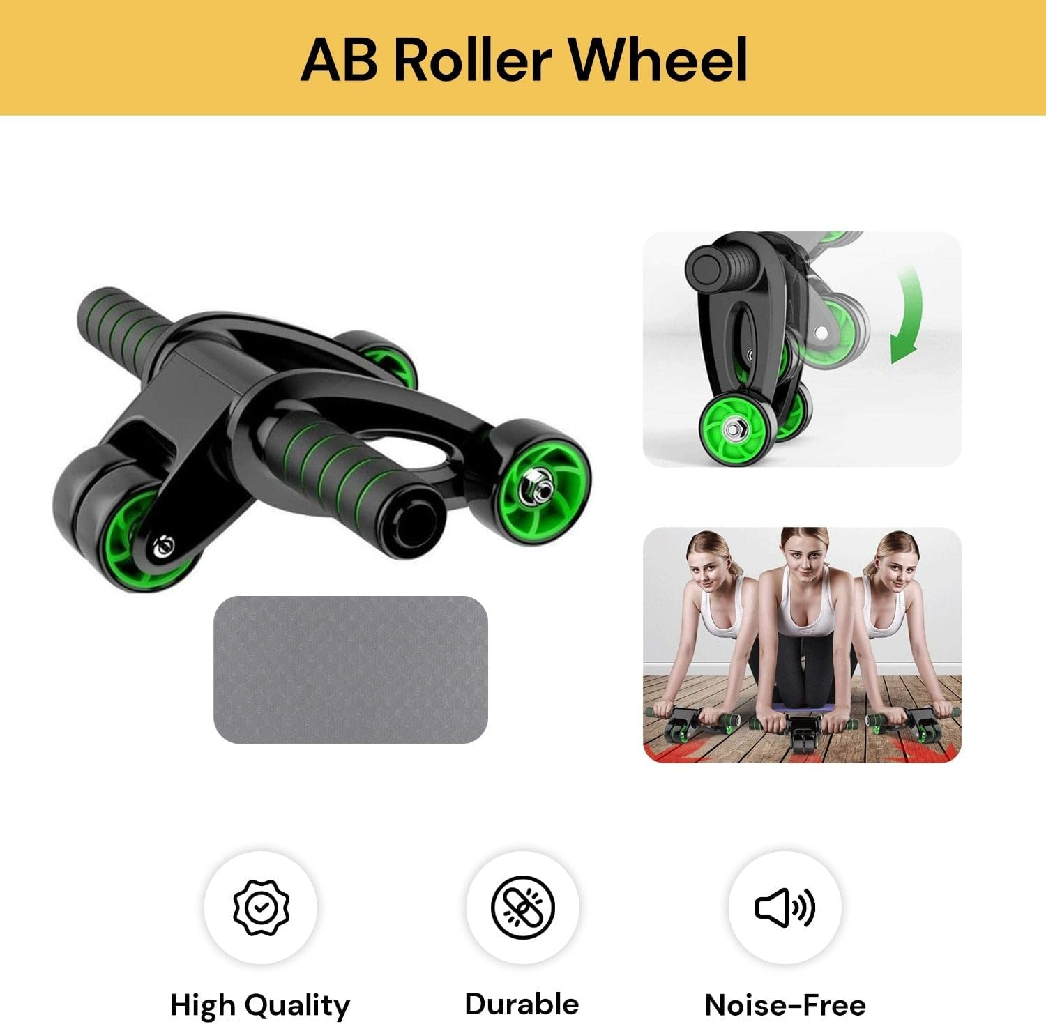 EZONEDEAL Ab Roller Wheel, Abs Workout Equipment for Abdominal & Core Strength Training, Exercise Wheels for Home Gym, Fitness Equipment for Core Workout Accessories image number 4