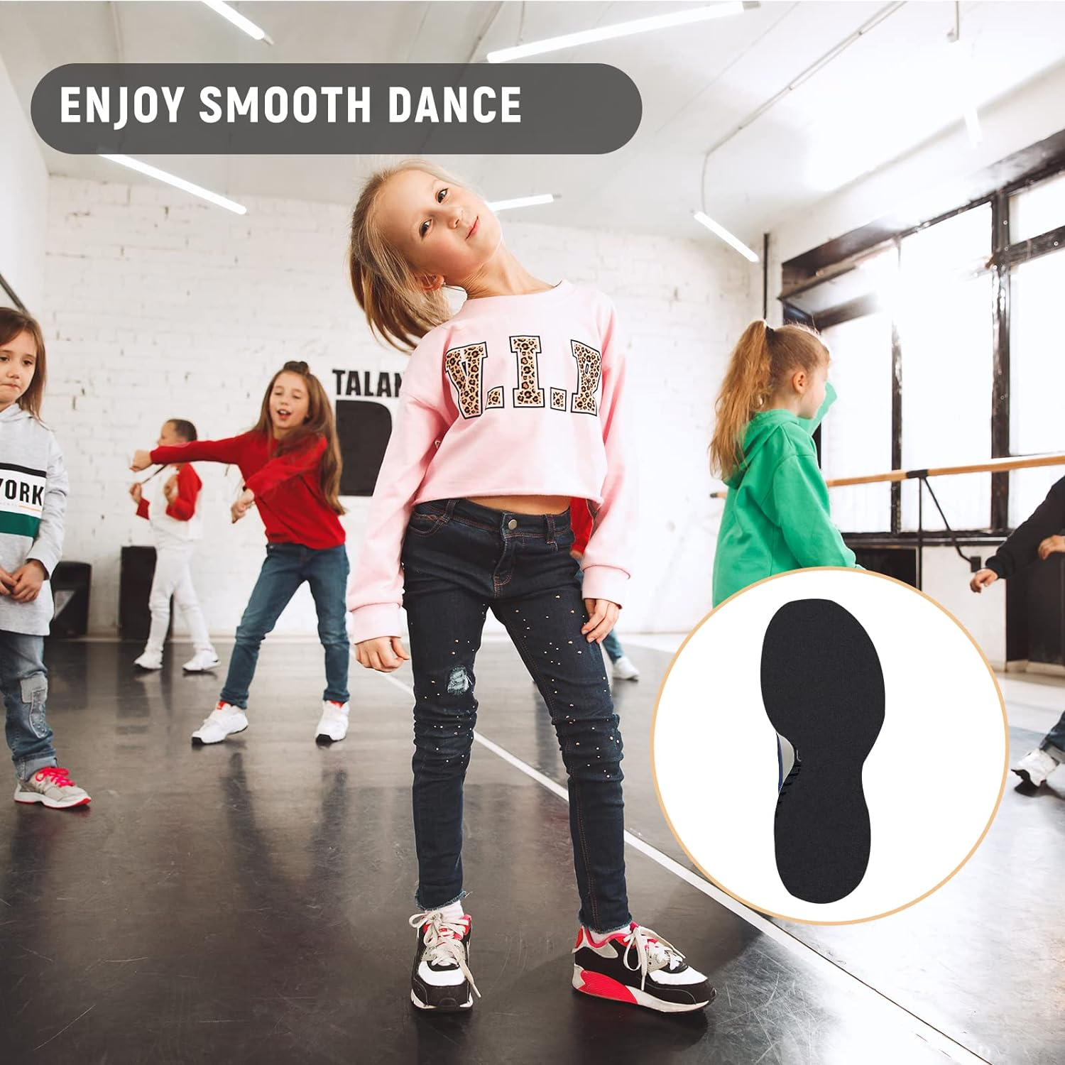 6 Pieces Stick-On Faux Suede Soles for Dance Shoes, Friction-Reducing to Easy Rotation and Sliding on Indoor Floors, Grey, 12 X 8