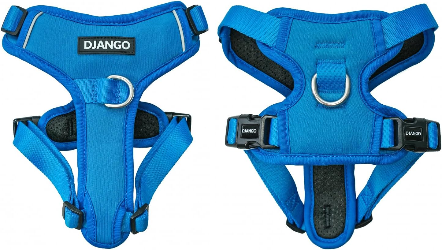 Django Tahoe No Pull Dog Harness &ndash; Comfortable, Durable, & Padded Dog Harness with Front & Back D-Rings &ndash; Adjustable & Secure Harness for Outdoor Adventures & Everyday Use (Alpine Blue, Small) image number 7