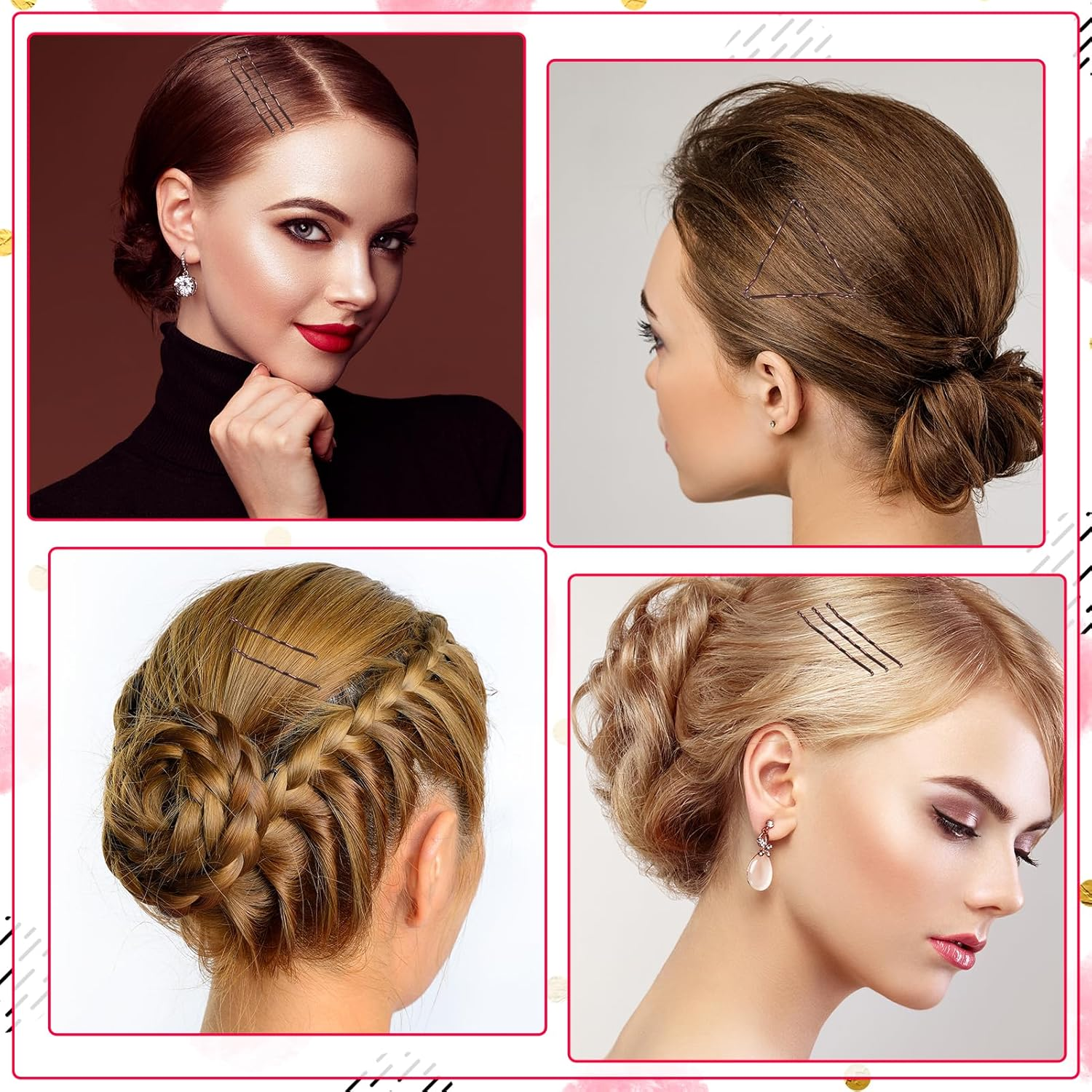 Dusaniyali 600 Piece Hair Pins Set, Metal Wavy Shape Hair Clips, Hairpin Black and Brown, U Hair Clips, Bun Pins, Hair Accessories with Storage Box image number 5